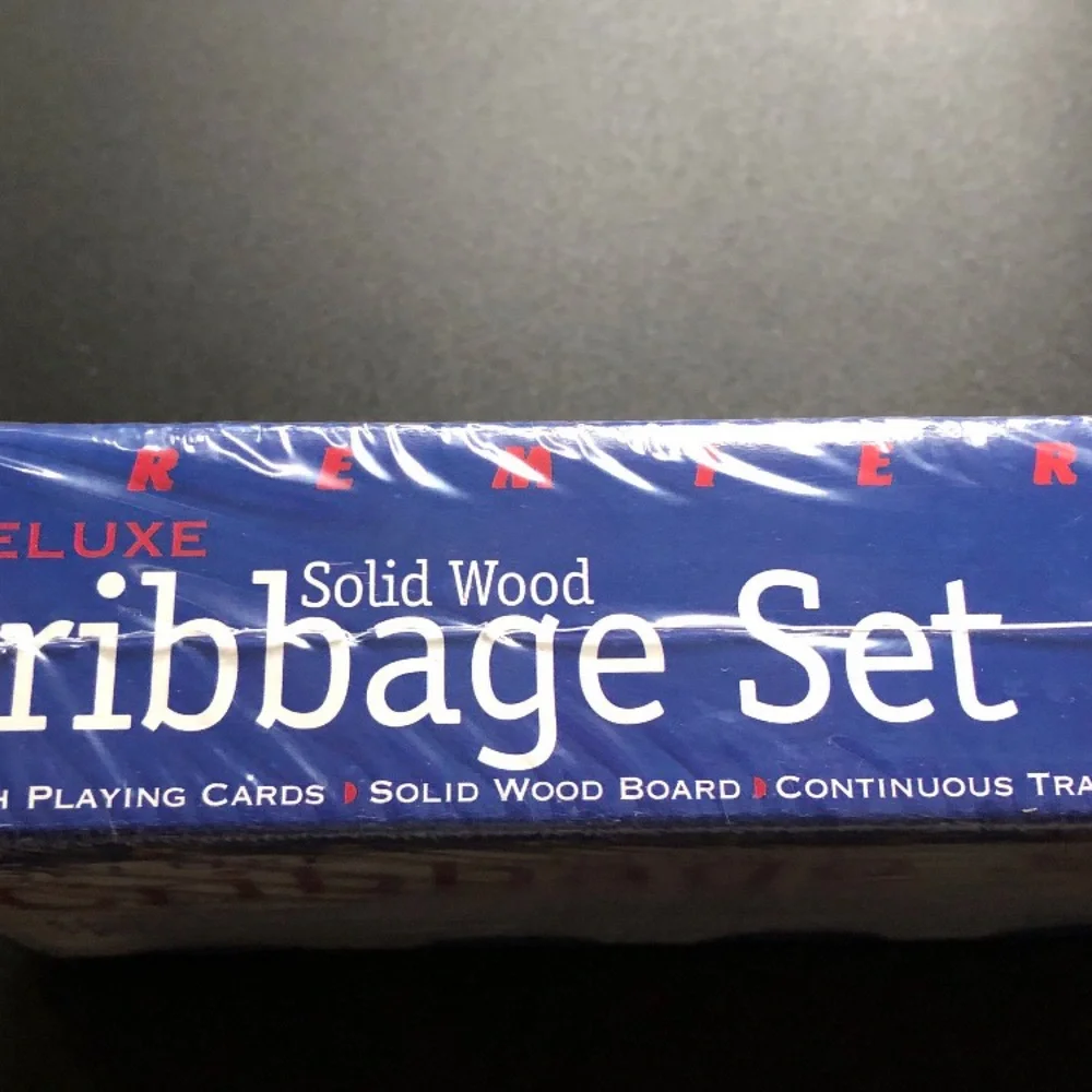 Vintage 1997 Cardinal Deluxe Solid Wood Cribbage Set, Premier Edition, Sealed